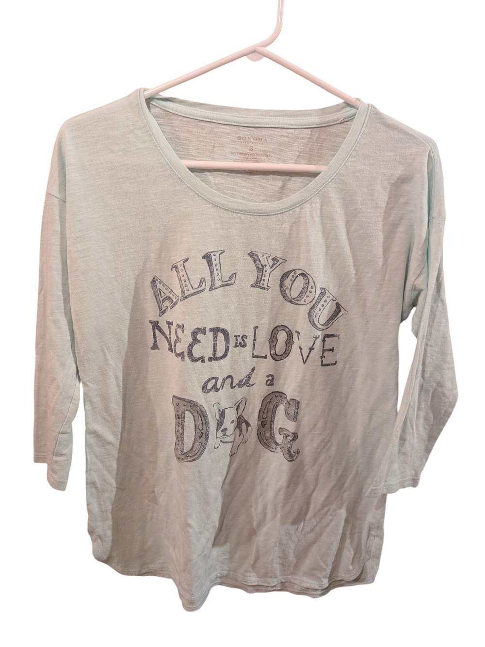 Sonoma Light Green Pet Lover Long Sleeve Tee